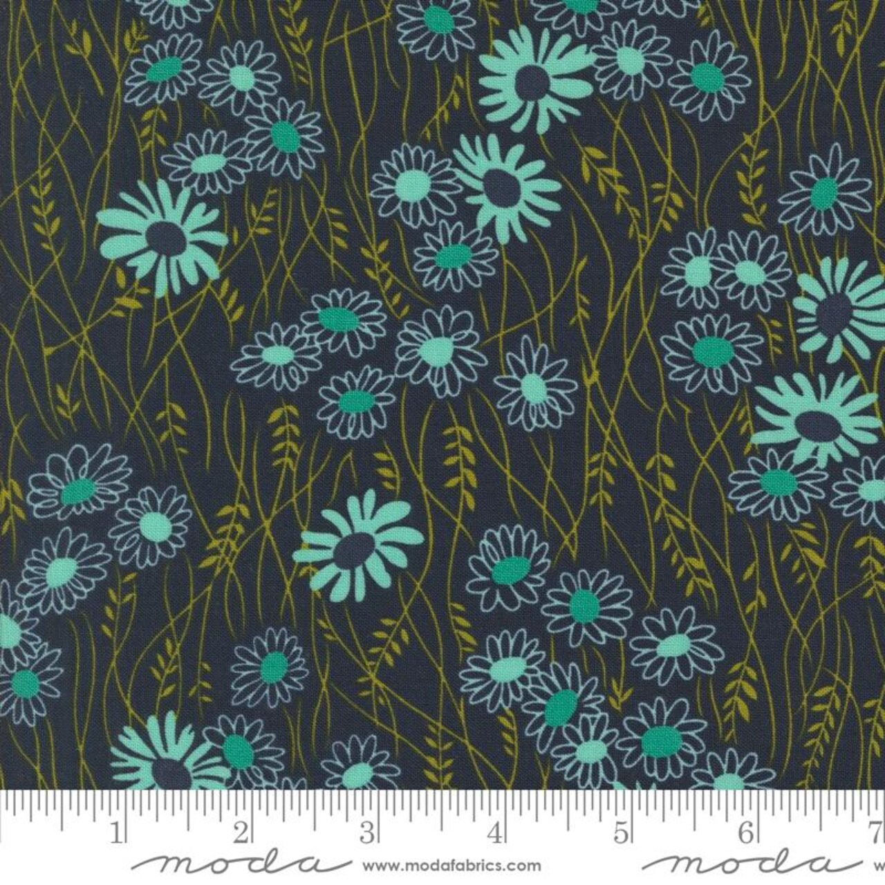 Fabric Moda Indigo Mingle Florals Color Crush by the Quarter Yard 10881-14